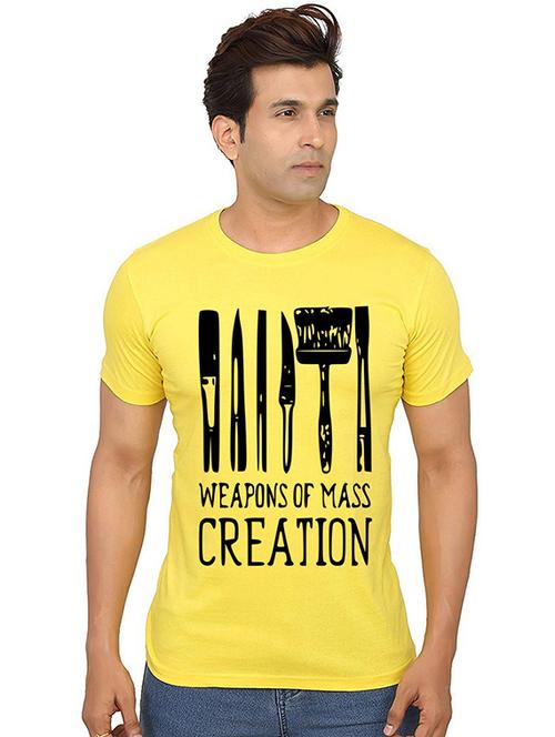 men's round neck front print t-shirt - 20986857 - Standard Image - 0