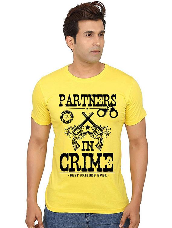 men front print round neck t-shirt - 20987022 - Zoom Image - 0