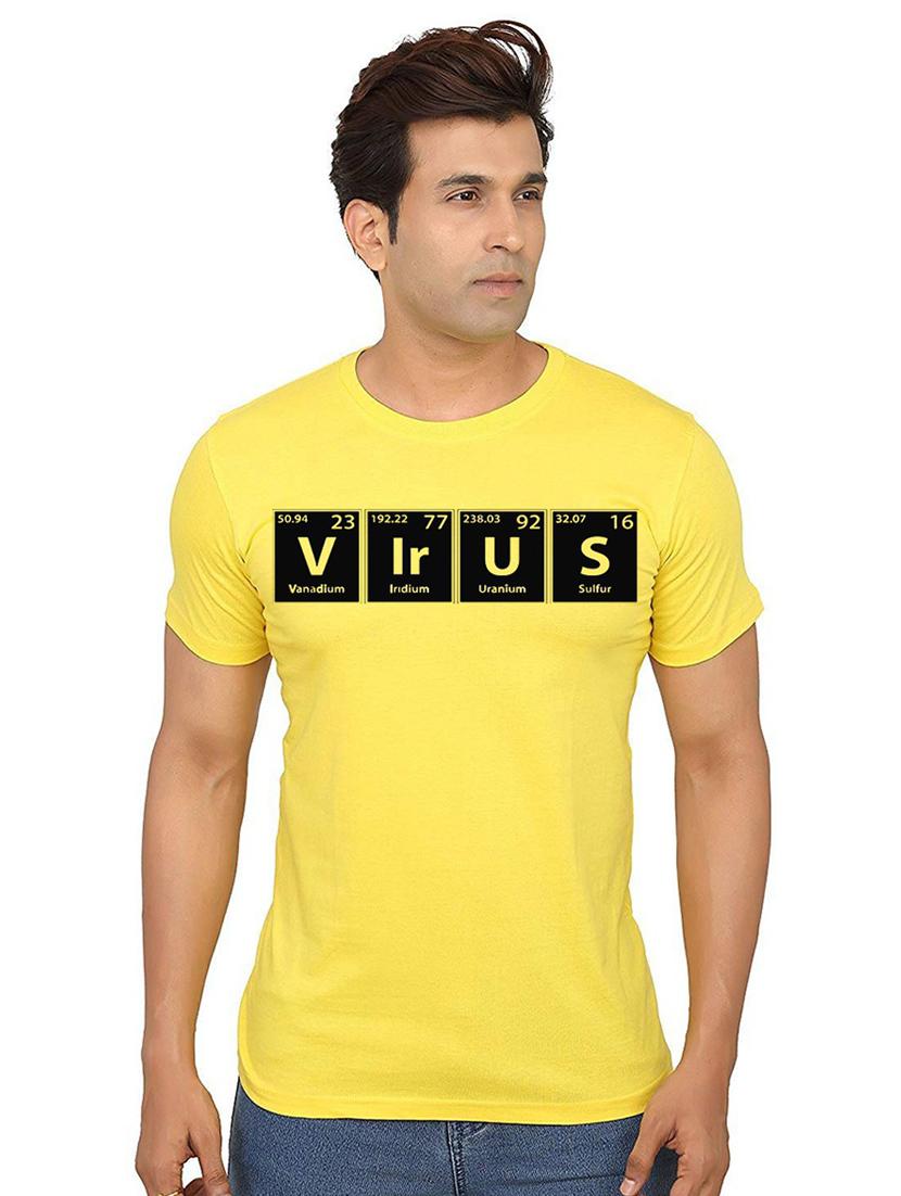 men round neck chest print t-shirt - 20987088 - Zoom Image - 0