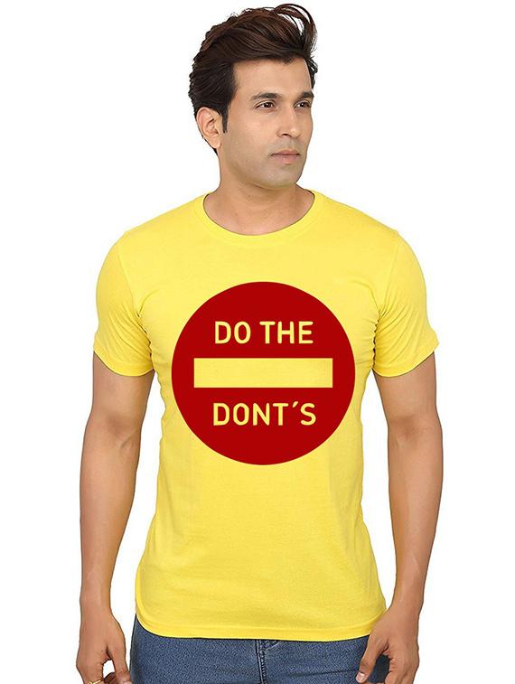 men round neck front print cotton t-shirt - 20987141 - Zoom Image - 0