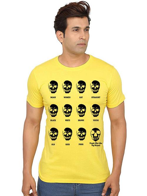 men round neck front print t-shirt - 20987171 -  Standard Image - 0
