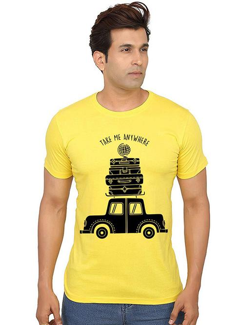 men round neck front print t-shirt - 20987294 - Standard Image - 0