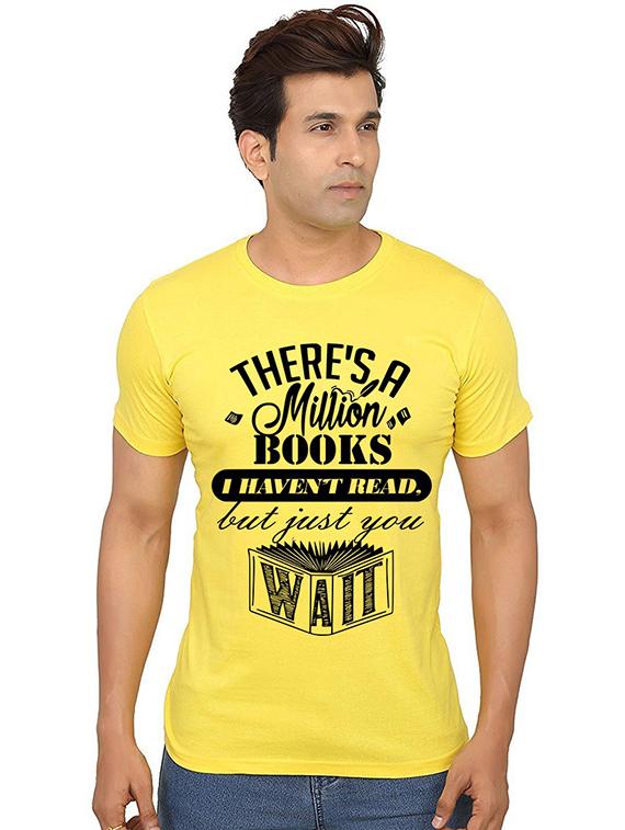 men round neck front print t-shirt - 20987403 - Zoom Image - 0