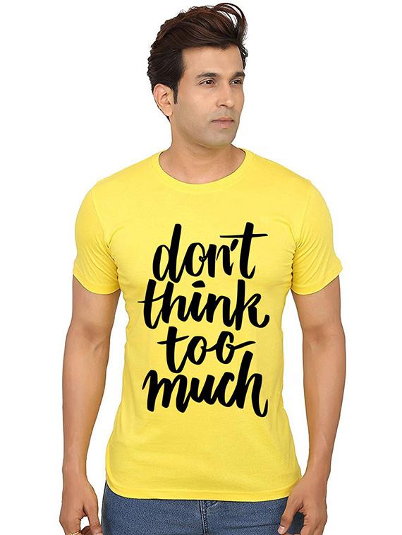 yellow front printed casual t-shirt - 20987452 - Zoom Image - 0