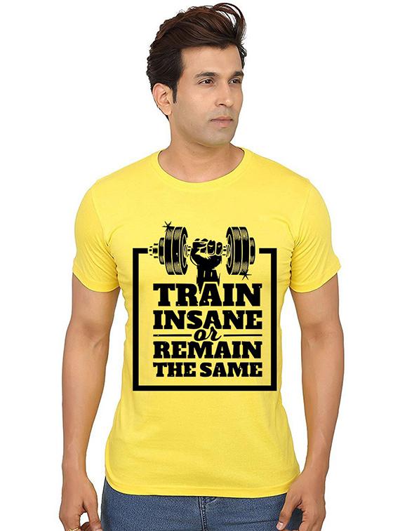 yellow front printed casual t-shirt - 20987547 - Zoom Image - 0