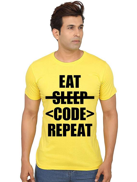 men round neck front print t-shirt - 20987621 - Zoom Image - 0