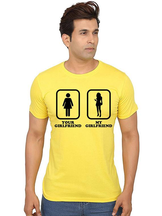 yellow front printed casual t-shirt - 20987690 - Zoom Image - 0