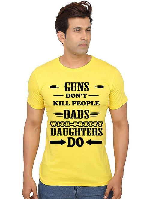 men front print round neck t-shirts - 20987711 - Standard Image - 0