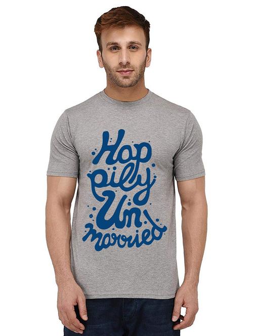 grey front printed casual t-shirt - 20987974 -  Standard Image - 0
