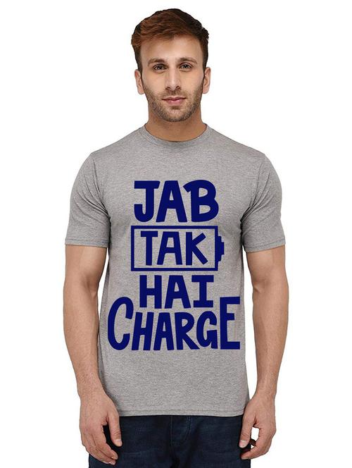 men round neck front print t-shirt - 20987989 - Standard Image - 0