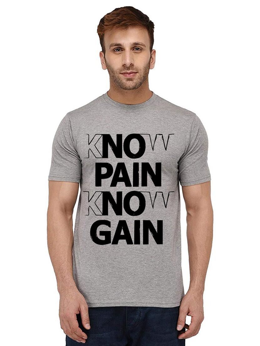 men round neck front printed t-shirt - 20988057 - Zoom Image - 0