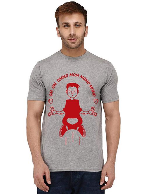grey front printed casual t-shirt - 20988211 - Standard Image - 0