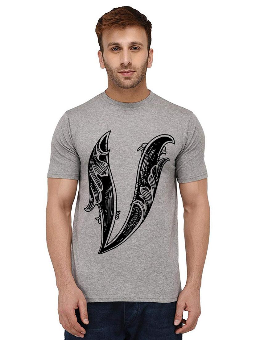 grey cotton front print tshirt - 20988294 - Zoom Image - 0