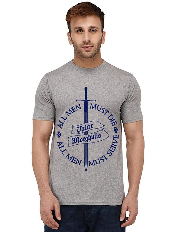 men round neck front printed t-shirt - 20988473 - Zoom Image - 0