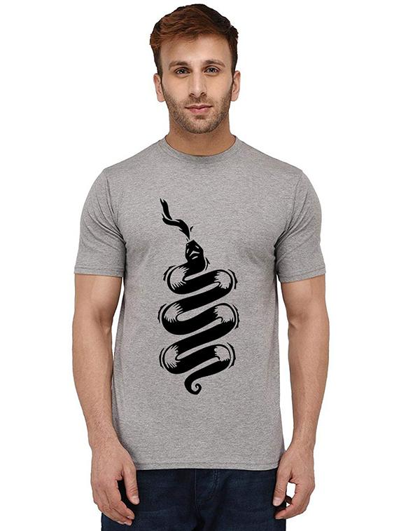 men round neck front print t-shirt - 20988538 - Zoom Image - 0