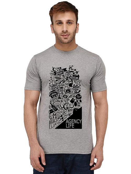 men round neck front print t-shirt - 20988601 - Standard Image - 0
