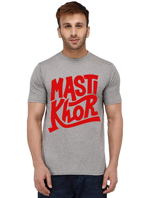 men round neck front print t-shirt - 20988783 - Zoom Image - 0