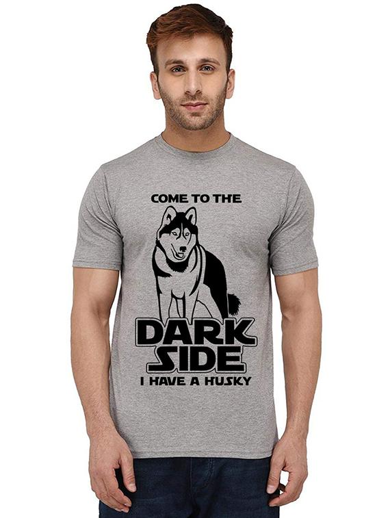 grey front printed casual t-shirt - 20988800 - Zoom Image - 0