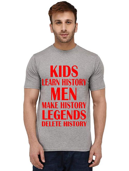 men round neck front print t-shirt - 20989025 -  Standard Image - 0