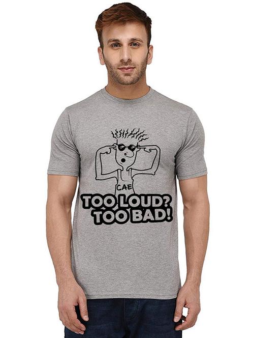 grey front printed casual t-shirt - 20989195 - Standard Image - 0