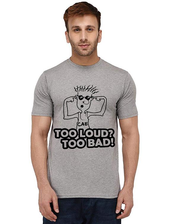 grey front printed casual t-shirt - 20989195 - Zoom Image - 0