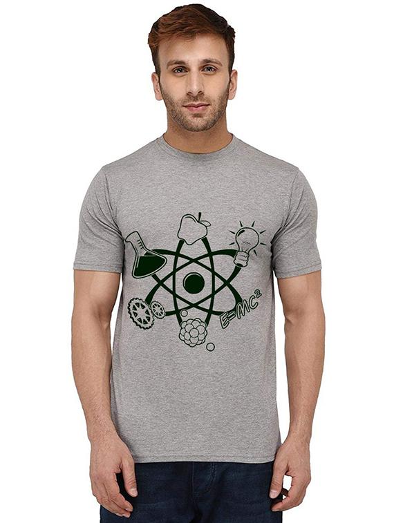 grey cotton front print tshirt - 20989375 - Zoom Image - 0
