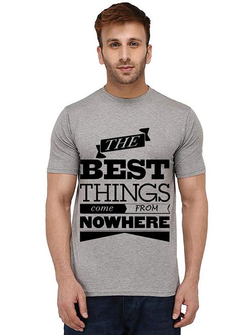 men round neck front printed t-shirt - 20989420 - Standard Image - 0