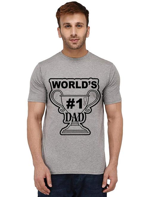 grey front printed casual t-shirt - 20989674 - Standard Image - 0
