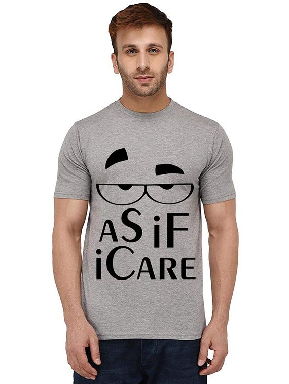men round neck front print t-shirt - 20989677 - Zoom Image - 0