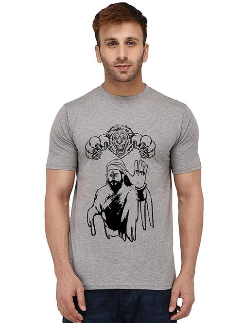 men round neck front print t-shirt - 20989798 -  Standard Image - 0