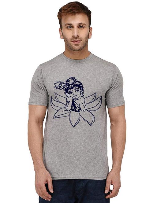 men round neck front print t-shirt - 20989960 - Standard Image - 0