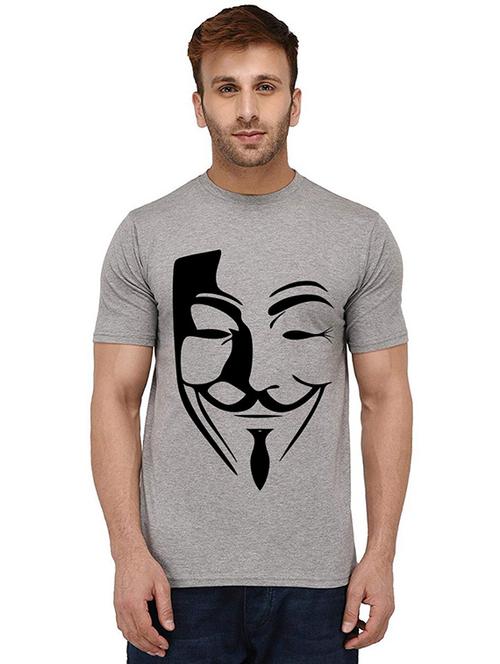 men round neck front print t-shirt - 20990053 - Standard Image - 0