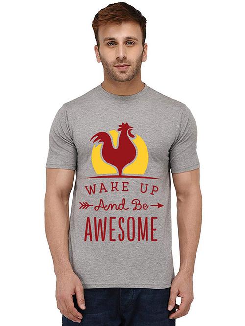 men round neck front printed t-shirt - 20990077 - Standard Image - 0