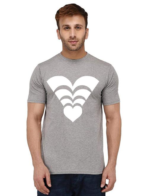 men round neck front print t-shirt - 20990192 - Standard Image - 0