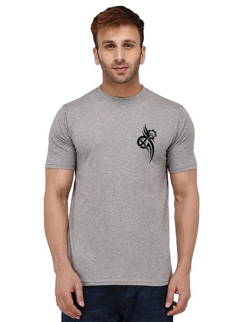 men round neck placement print t-shirt - 20990331 - Standard Image - 0