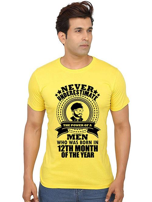 yellow front printed casual t-shirt - 20990436 - Standard Image - 0