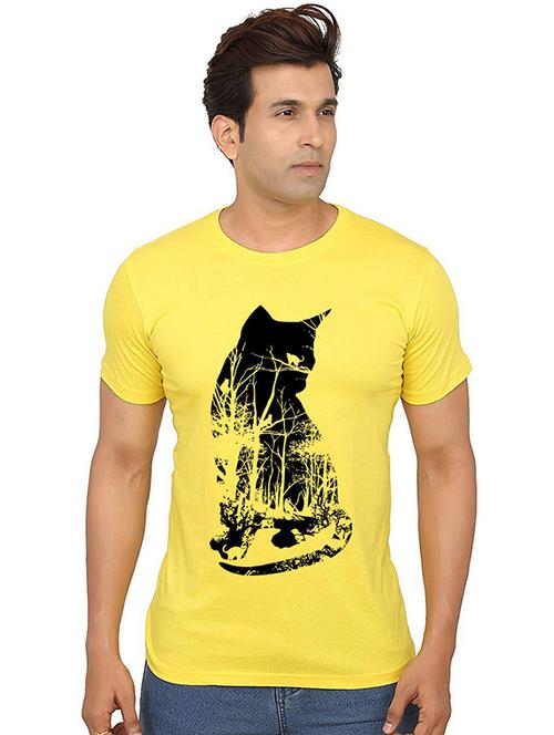 men round neck front print t-shirt - 20990683 - Standard Image - 0