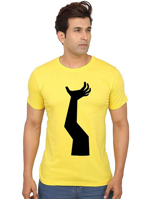 yellow front printed casual t-shirt - 20990705 - Standard Image - 0