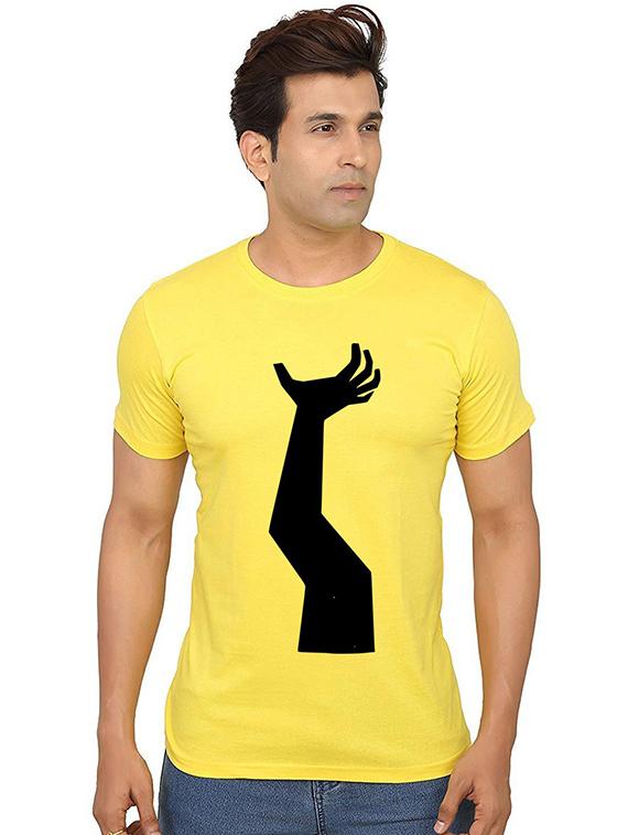 yellow front printed casual t-shirt - 20990705 - Zoom Image - 0