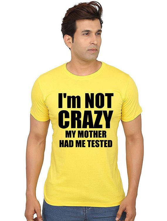 yellow cotton front print tshirt - 20990855 - Zoom Image - 0