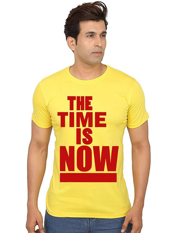 yellow front printed casual t-shirt - 20991017 - Zoom Image - 0