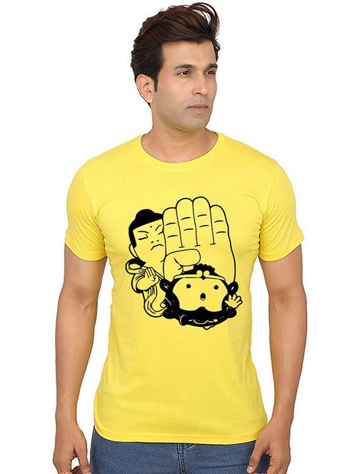 men round neck front print t-shirt - 20991100 - Standard Image - 0