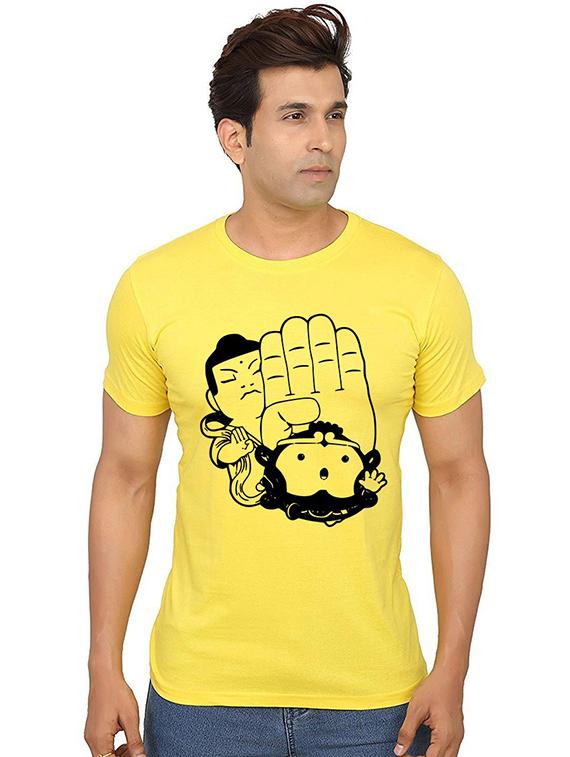 men round neck front print t-shirt - 20991100 - Zoom Image - 0