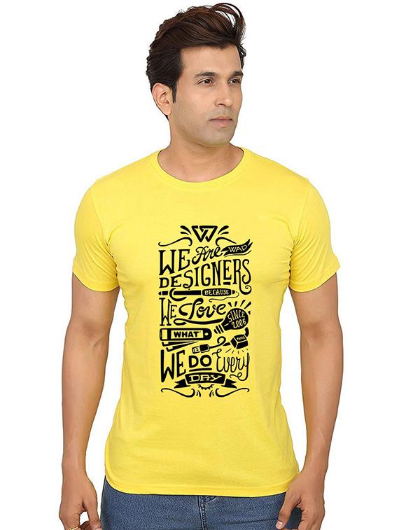 men round neck front print t-shirt - 20991121 - Zoom Image - 0