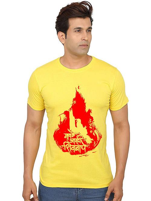 men round neck front print t-shirt - 20991152 -  Standard Image - 0