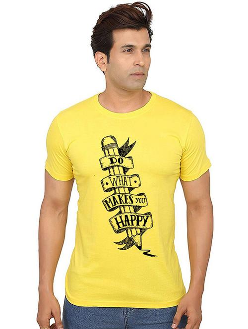 men round neck front printed t-shirt - 20991210 - Standard Image - 0