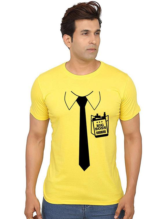 yellow front printed casual t-shirt - 20991237 - Zoom Image - 0