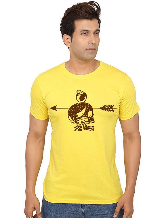 men round neck front printed t-shirt - 20991283 - Zoom Image - 0