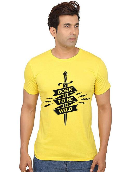 men front print round neck t-shirt - 20991335 - Standard Image - 0