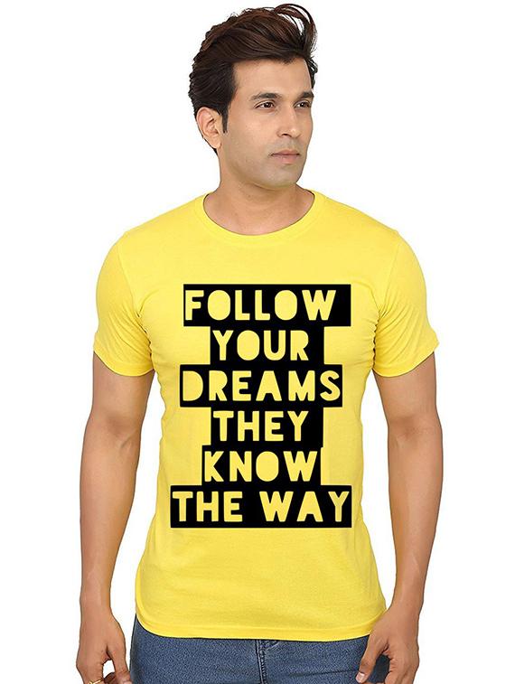 men round neck front print t-shirt - 20991587 - Zoom Image - 0